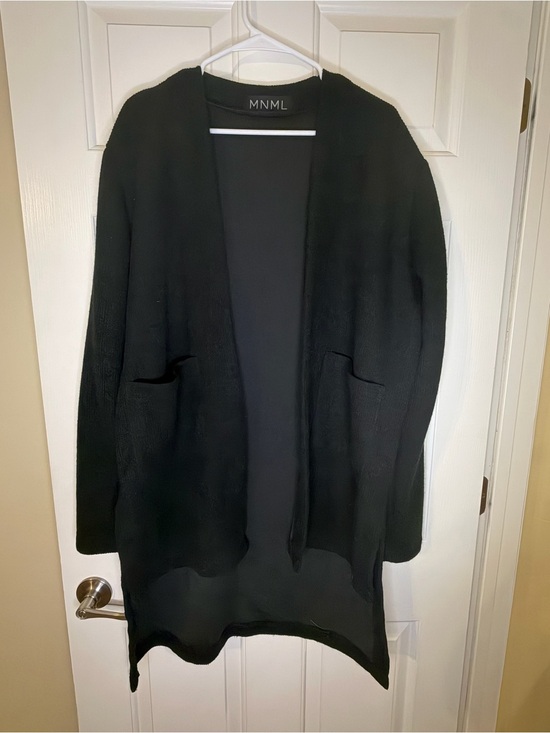 MNML Sweaters - MNML Black Open-Front Women's Cardigan Sweater - size M/L